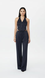 FLEUR DARK BLUE PALAZZO TROUSERS