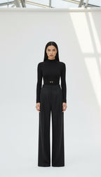 CIAR KEMER DETAYLI SİYAH BODYSUIT