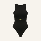 CIAR BELT DETAIL BLACK HALF-LIFT BODYSUIT