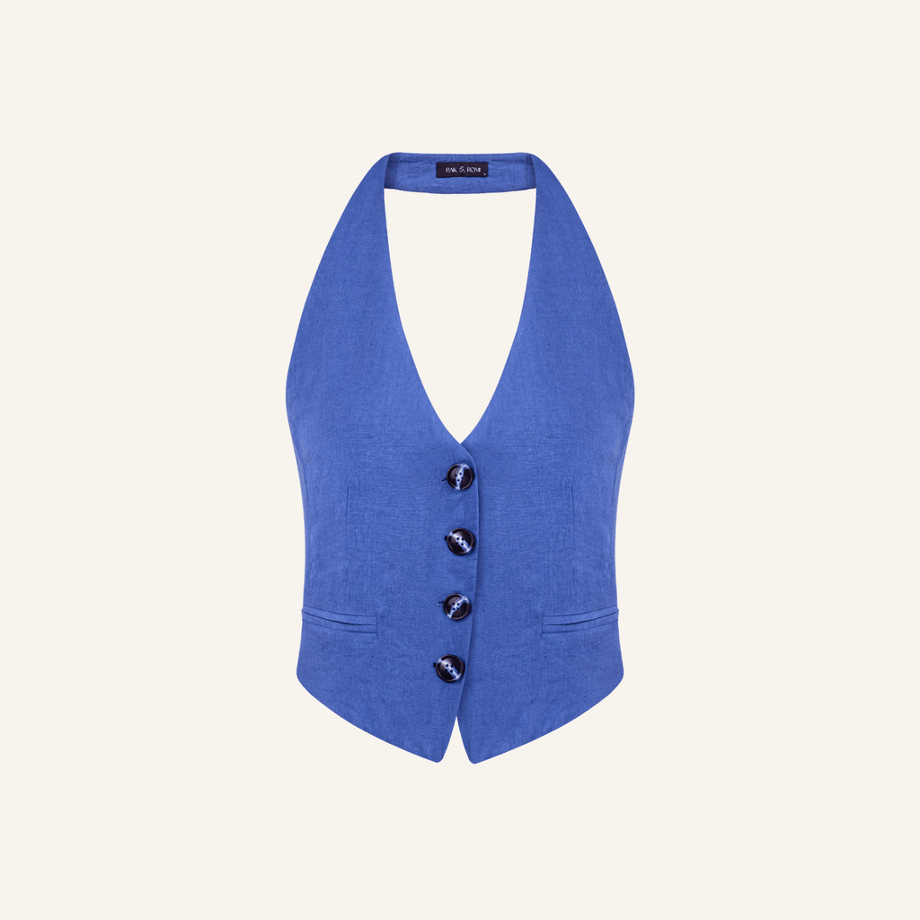 HADDY ORGANIC LINEN PURPLE VEST