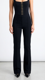 PLAN RISE WAIST BLACK PANTS