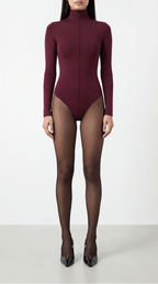 NENSI BOĞAZLI BORDO BODYSUIT