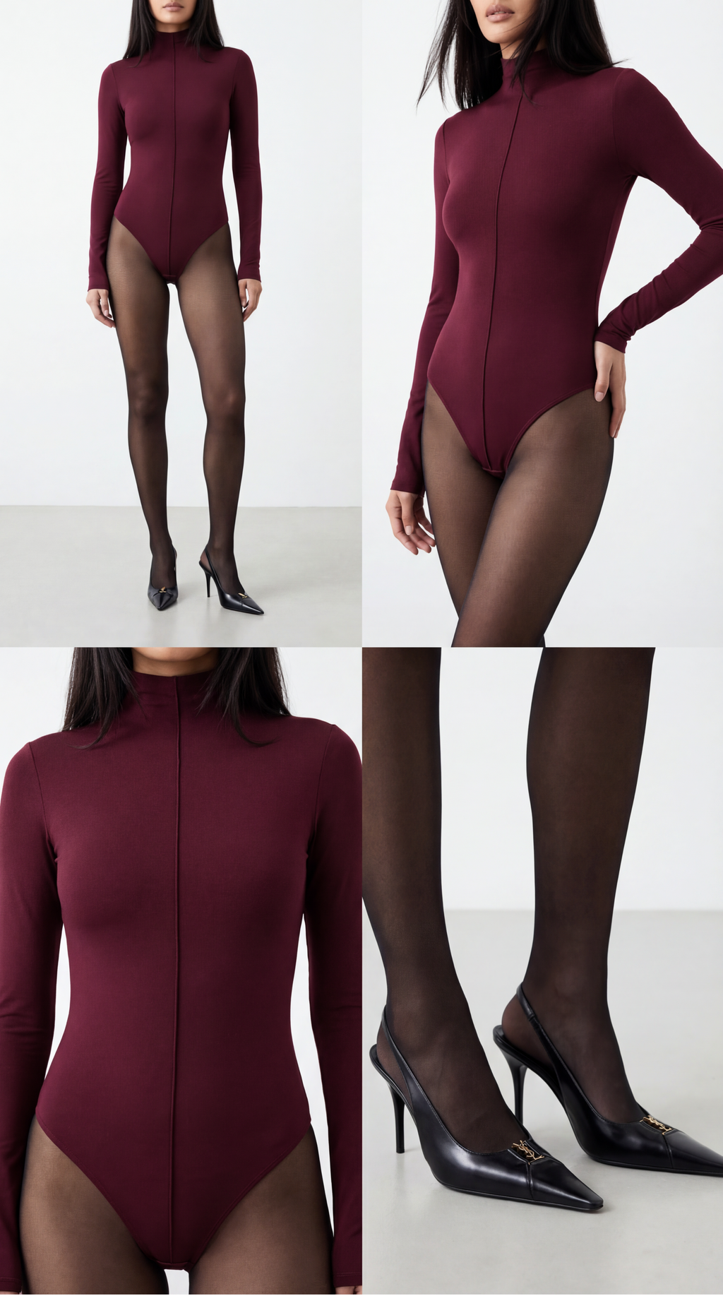 NENSI BOĞAZLI BORDO BODYSUIT