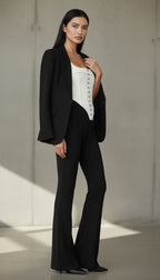 NAOMI BEYAZ AGRAFLI KORSE