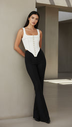 PLAN RISE WAIST BLACK PANTS