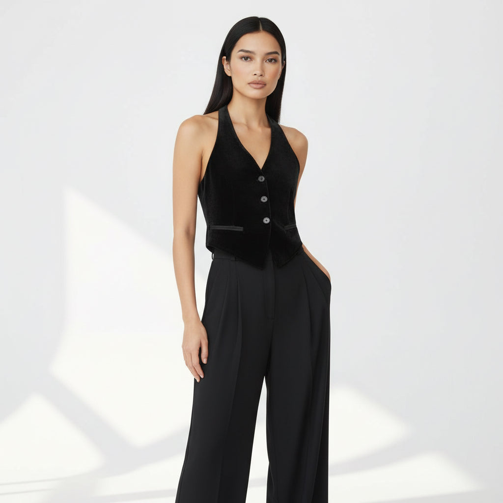 HADDY VELVET BLACK VEST