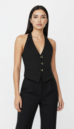 HADDY ORGANİK KETEN SİYAH YELEK