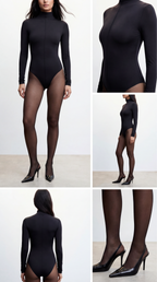 NENSI BOĞAZLI SİYAH BODYSUIT