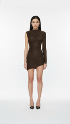 ARLET KAHVERENGİ MİNİ ELBİSE