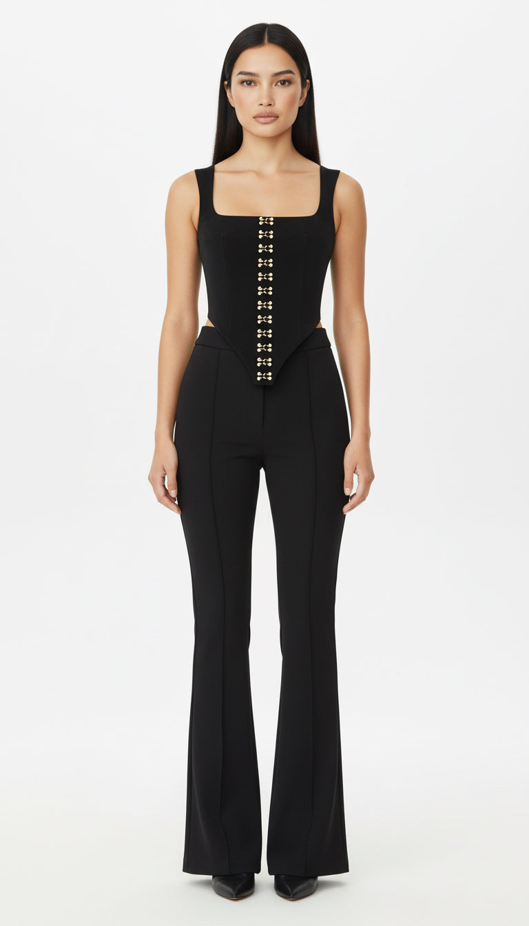 NAOMI SİYAH AGRAFLI KORSE