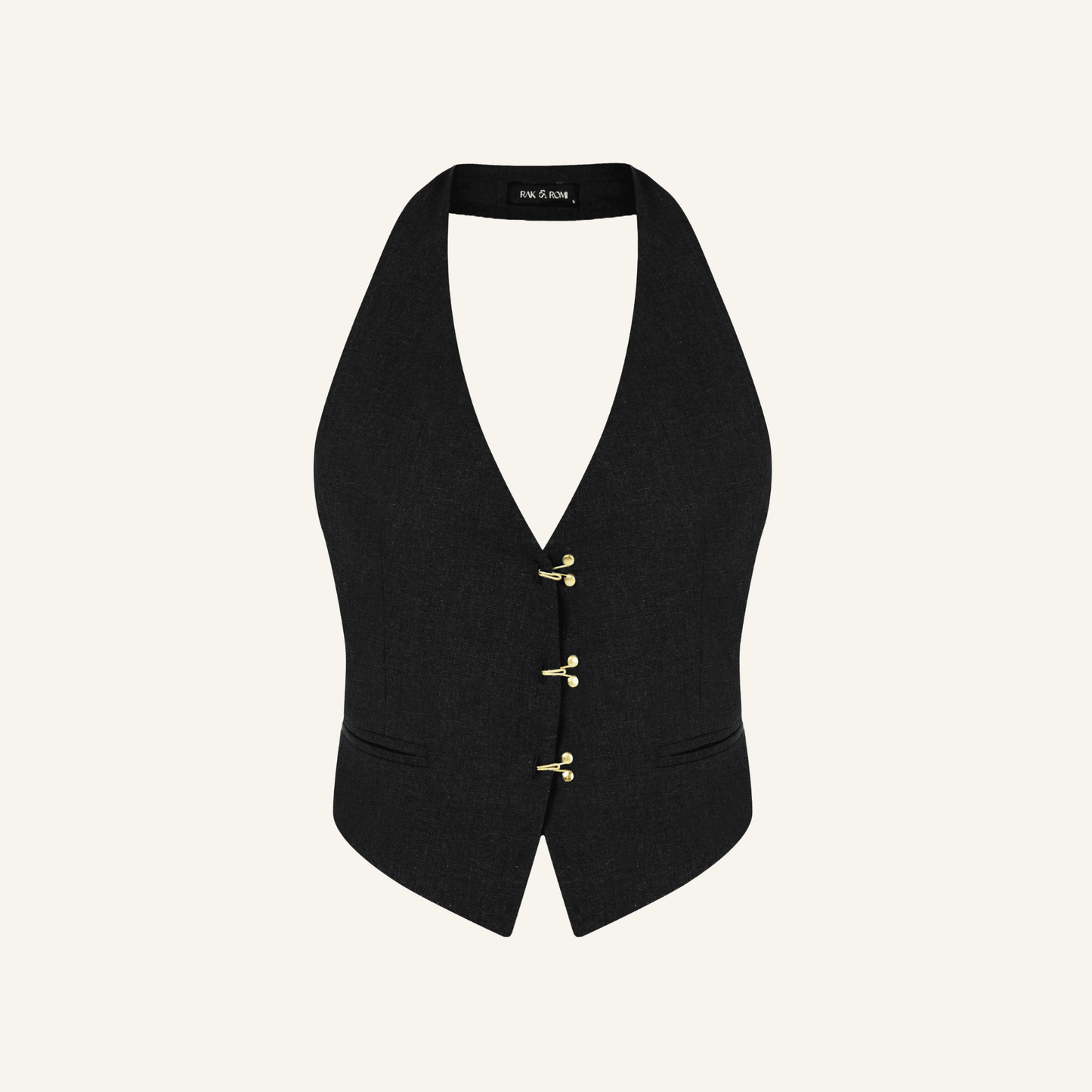 HADDY LINEN BLACK VEST