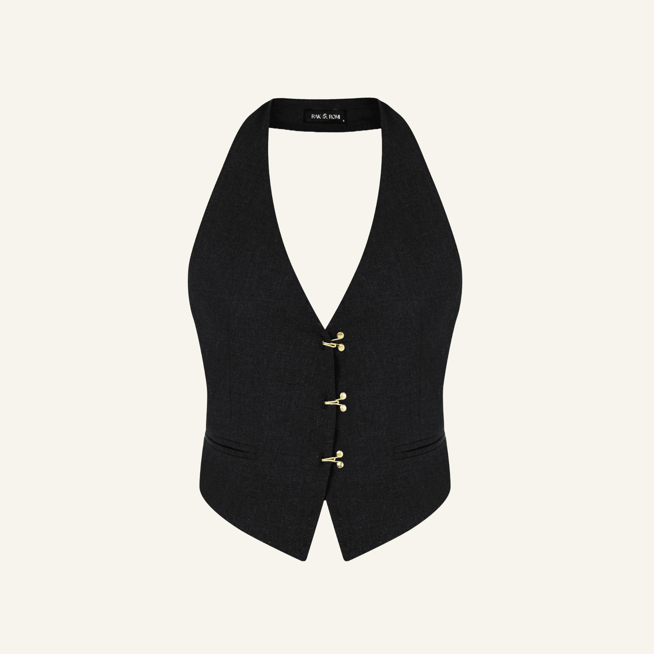 HADDY LINEN BLACK VEST