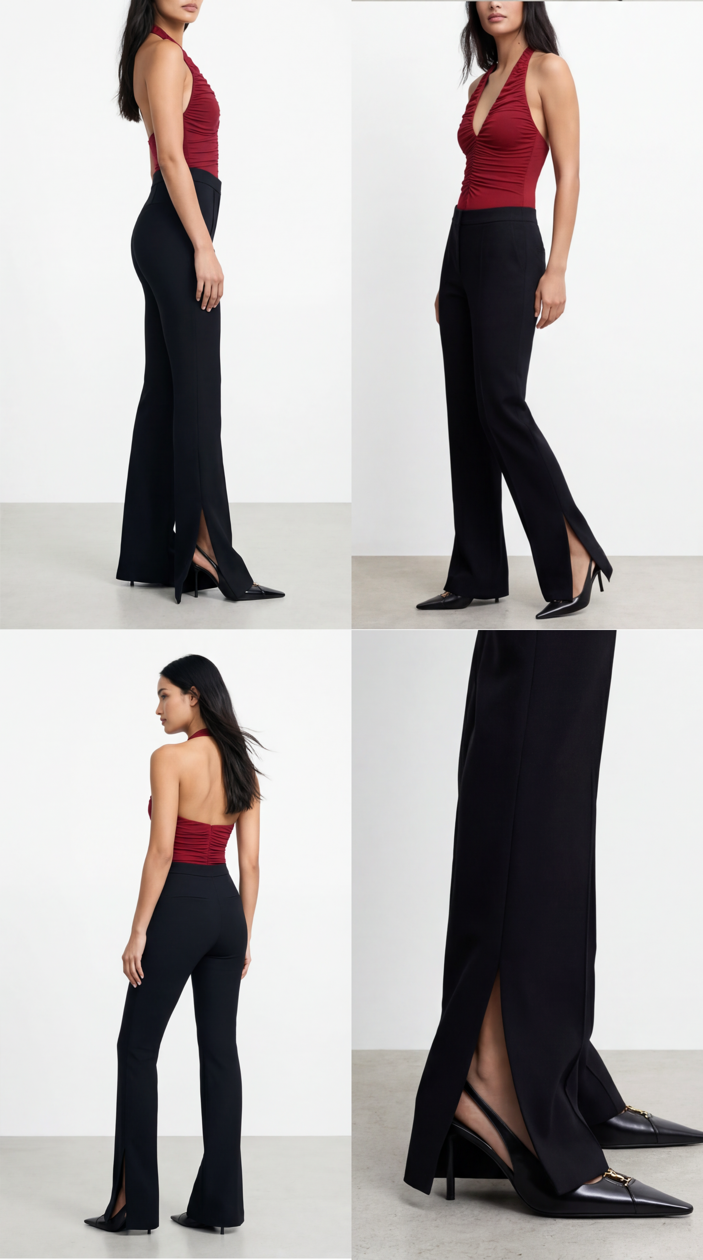 PLANA YÜKSEL BEL SİYAH PANTOLON