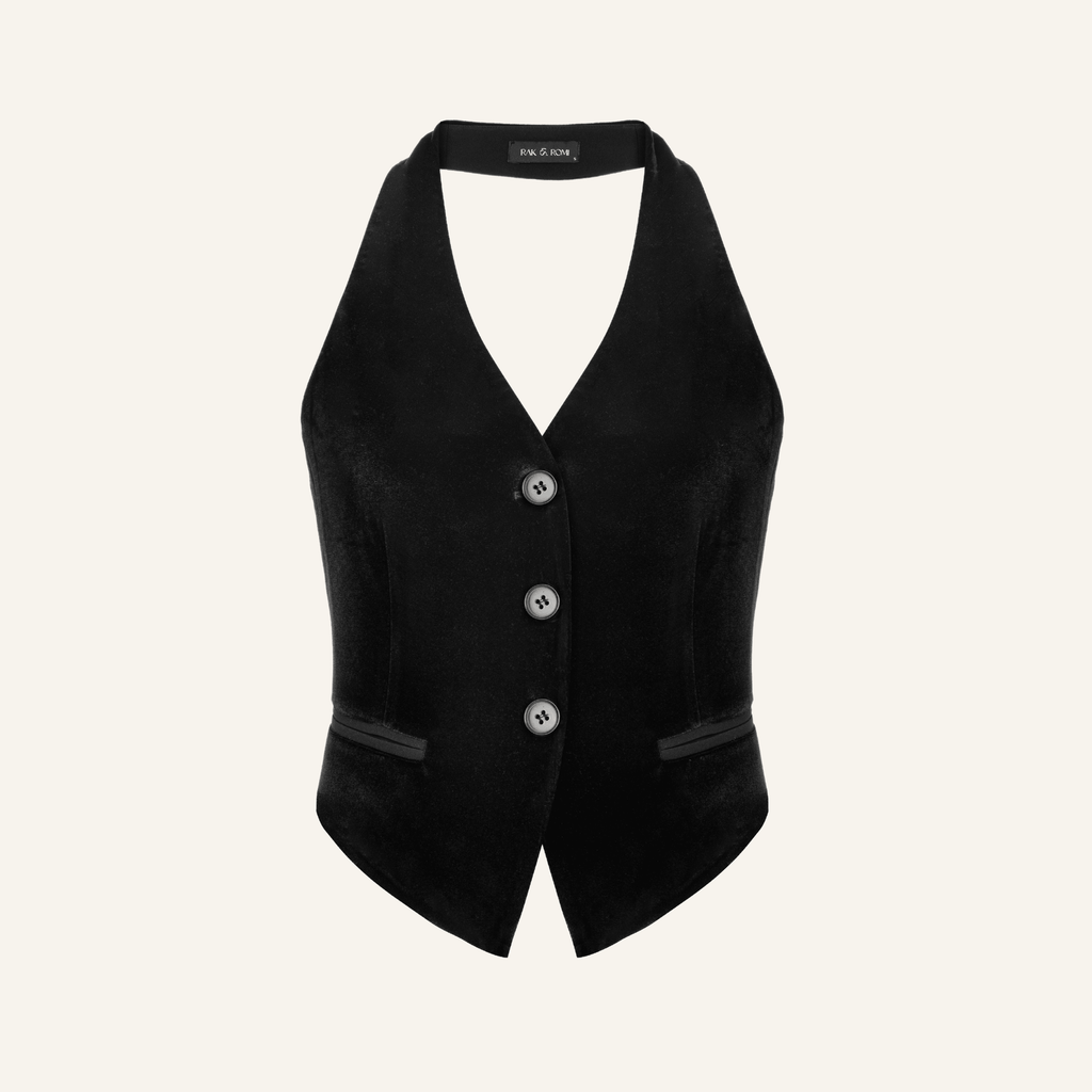 HADDY VELVET BLACK VEST