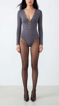 UMA SMOKED V-NECK BODYSUIT