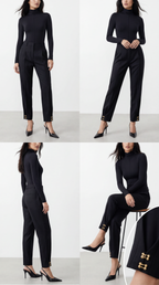 ELFI WOOL AFGRAPH DETAILED TROUSERS
