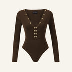 UMA KAHVERENGİ V YAKA BODYSUIT