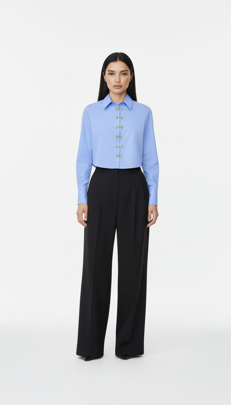 DREW BLUE SHIRT WITH AGRAF DETAILED