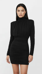 AMOR DRAPELİ SİYAH MİNİ ELBİSE