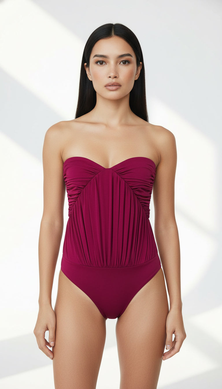 JEMMA FUCHSIA BUSTIER BODYSUIT