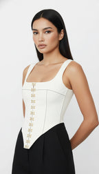 NAOMI BEYAZ AGRAFLI KORSE