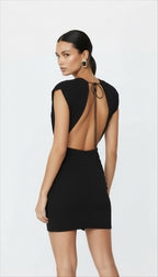 JERSEY DERİN V YAKA DRAPELİ MİNİ ELBİSE