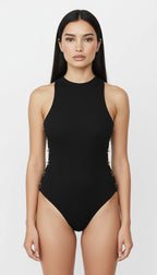 FAYE BLACK HALTER BODYSUIT 