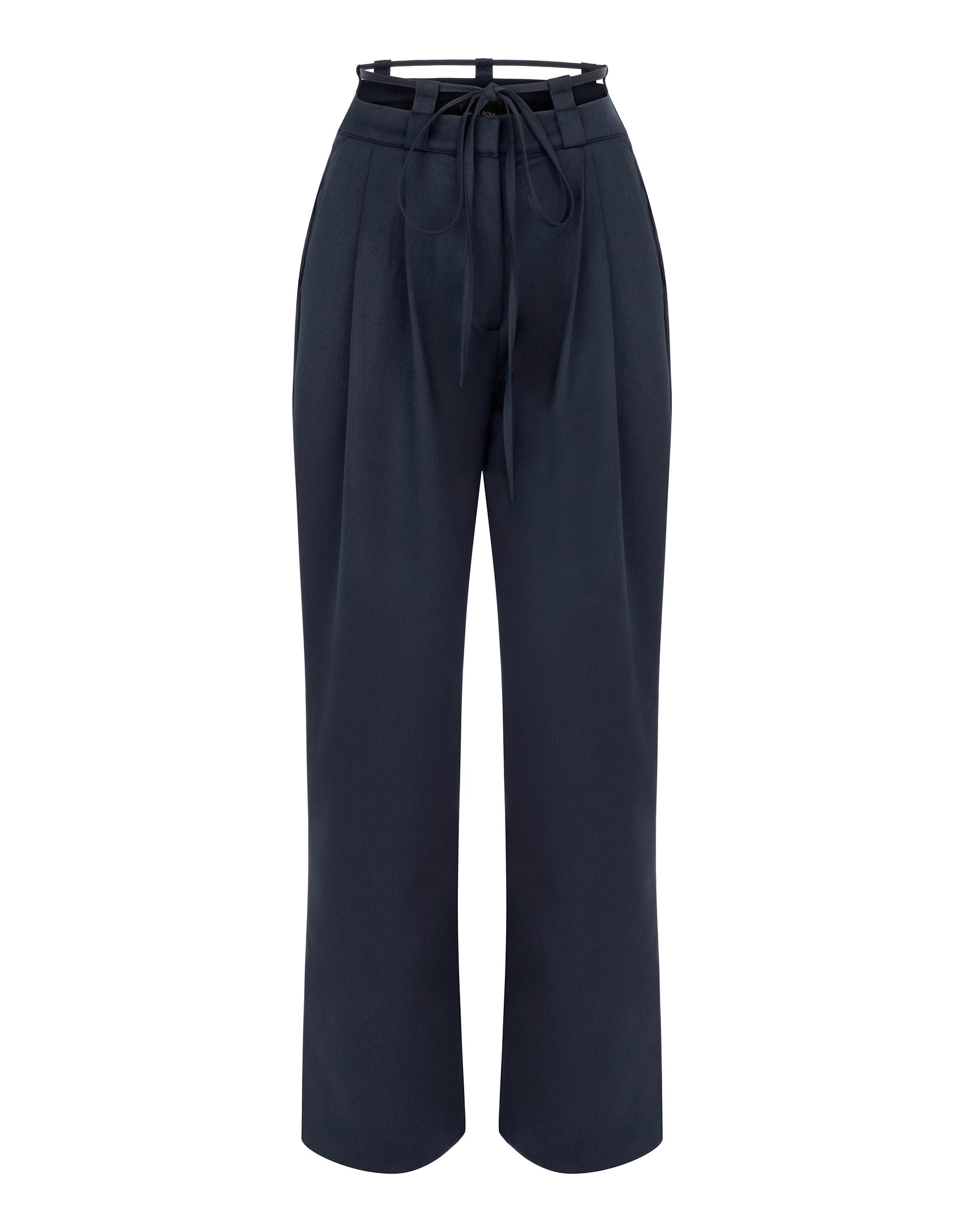 FLEUR DARK BLUE PALAZZO TROUSERS – RAK & ROMI