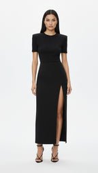 LUCEE BLACK SLIPPED SKIRT