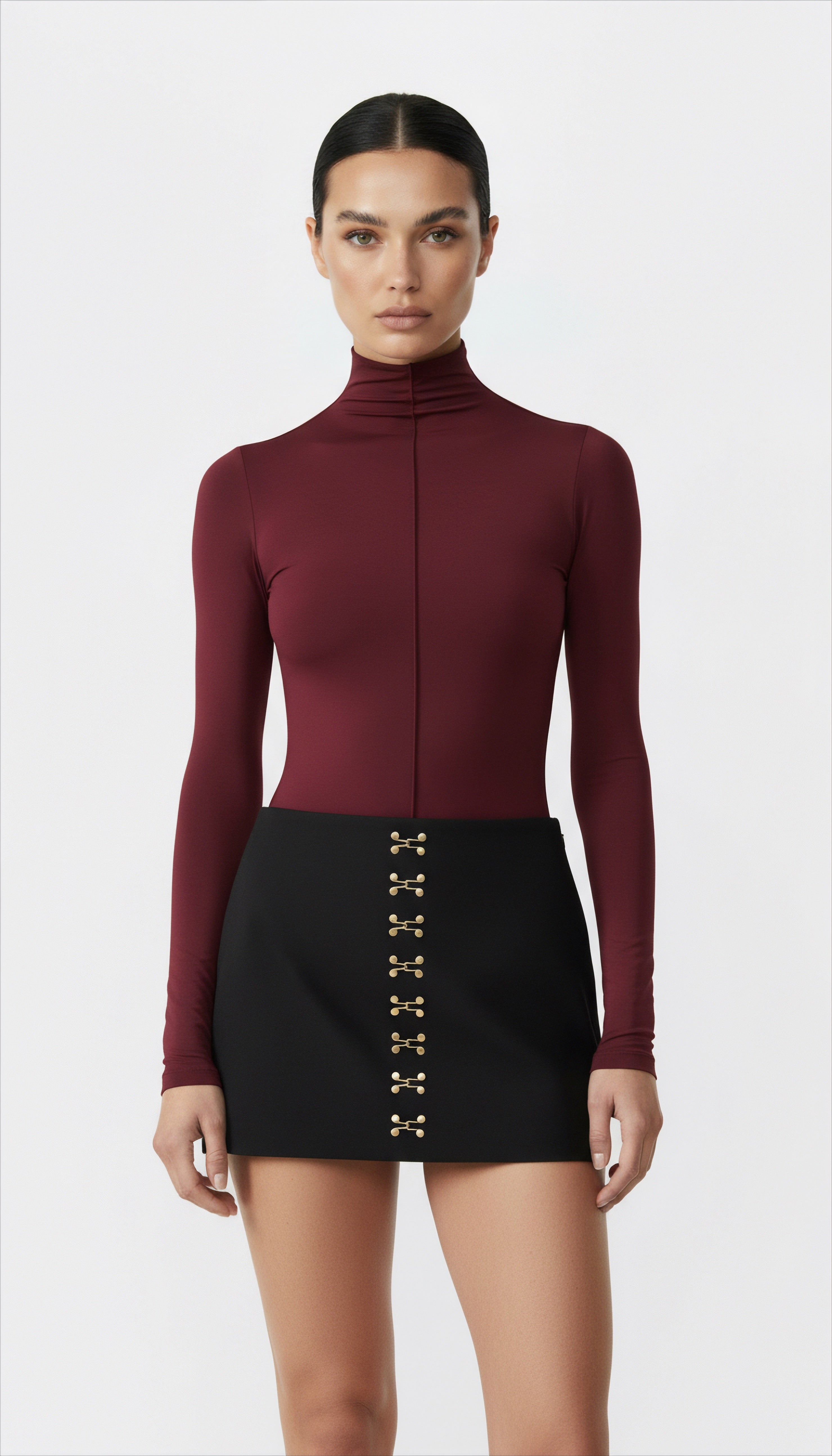 NENSI BOĞAZLI BORDO BODYSUIT