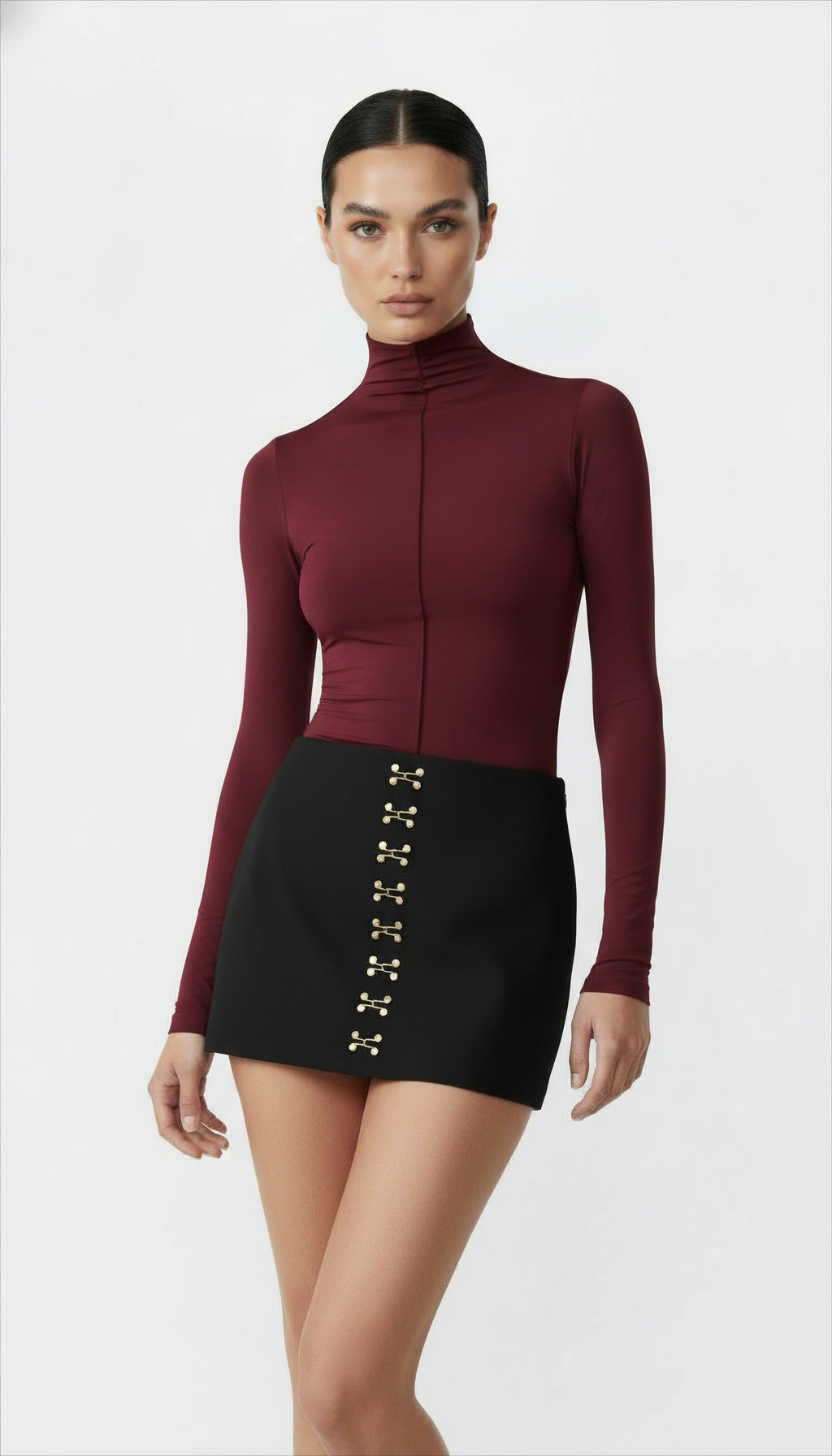 NENSI BOĞAZLI BORDO BODYSUIT