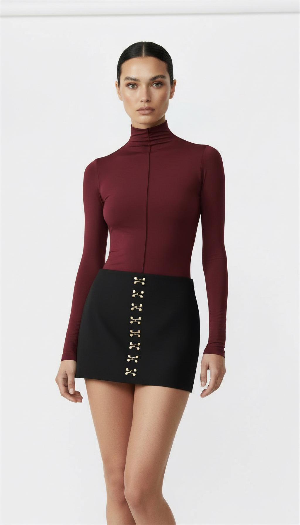 NENSI BOĞAZLI BORDO BODYSUIT