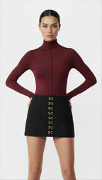 NENSI BOĞAZLI BORDO BODYSUIT