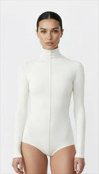 NENSI BOĞAZLI EKRU BODYSUIT