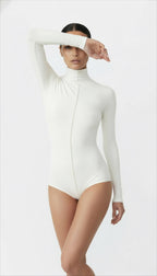 NENSI BOĞAZLI EKRU BODYSUIT