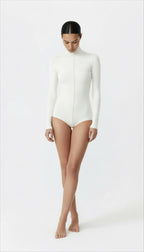 NENSI BOĞAZLI EKRU BODYSUIT