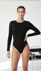 QUINN SİYAH BİSİKLET YAKA BODYSUIT