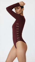QUINN BORDO BİSİKLET YAKA BODYSUIT