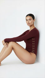 QUINN BORDO BİSİKLET YAKA BODYSUIT