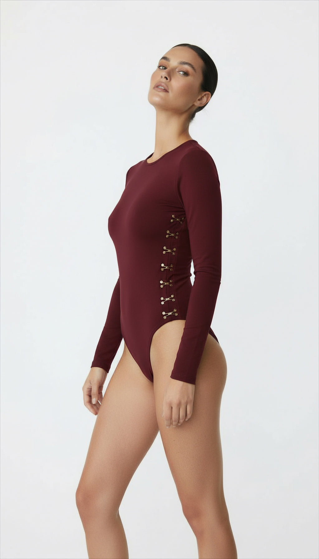 QUINN BORDO BİSİKLET YAKA BODYSUIT