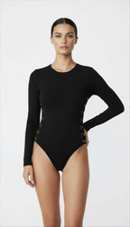 QUINN SİYAH BİSİKLET YAKA BODYSUIT