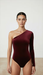 JIA BORDO KADİFE BODYSUIT