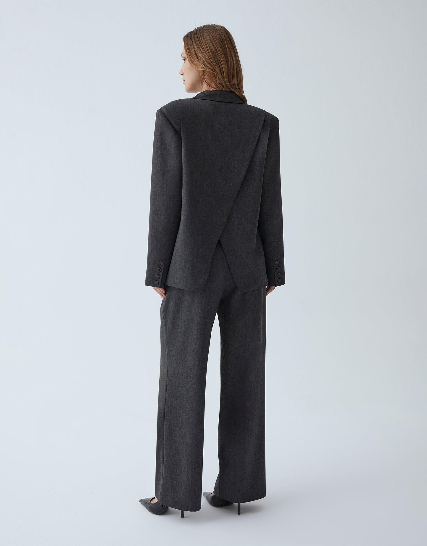 GARTER GRAY PALAZZO TROUSERS