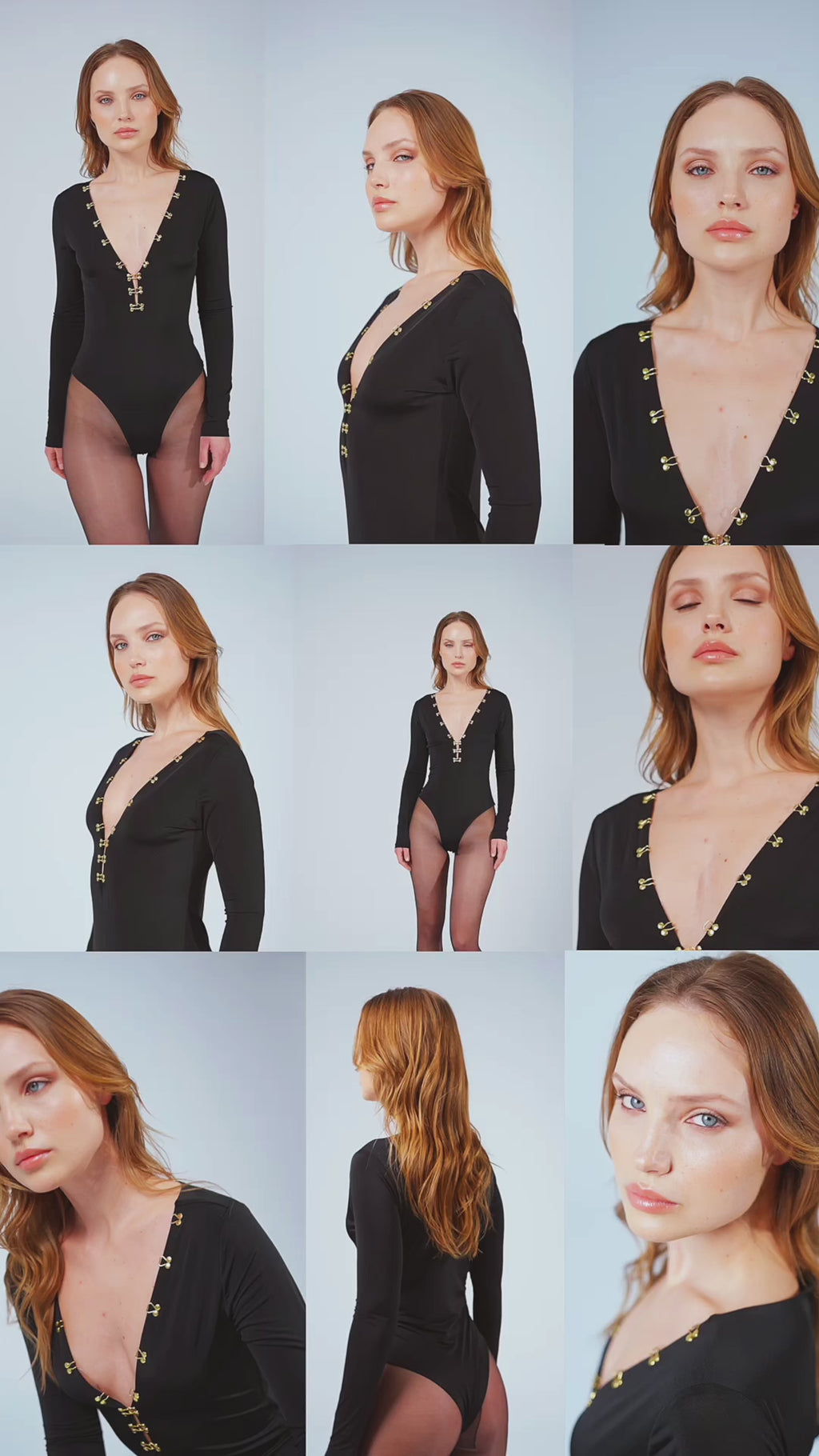 UMA BLACK V-NECK BODYSUIT
