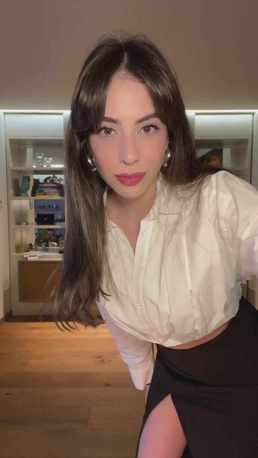 LUCEE SİYAH YIRTMAÇLI ETEK